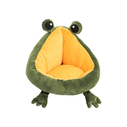 Frog nest cat bed interior – thick plush cushion with raised back for warmth