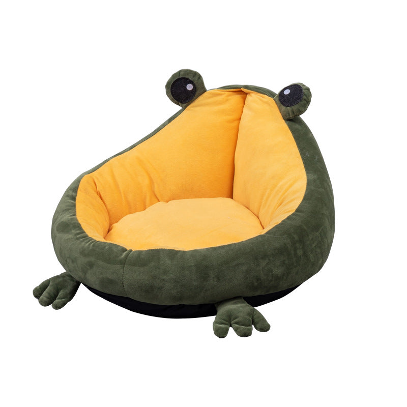 Frog nest cat bed non-slip base – stable on hardwood and tile floors