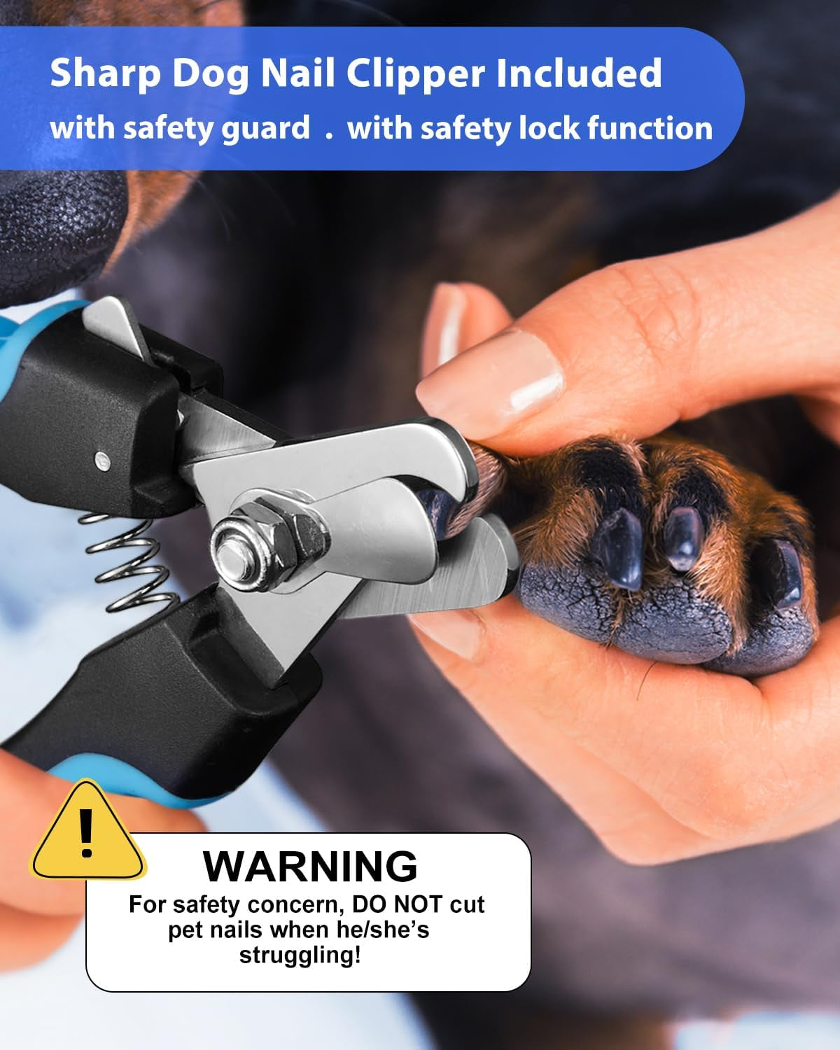 Dog Nail Grinder, Dog Nail Trimmers and Clippers Kit, Super Quiet, Rechargeable, for Small Large Dogs Cats Toenail Claw Grooming,3 Speeds