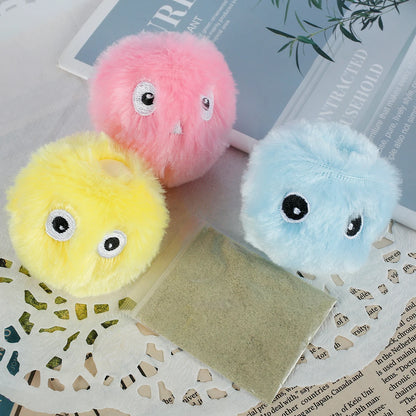 Cat Toys Balls Automatic Rolling Ball Toy Interactive Pet Electric Toy Squeaky Fluffy Plush Cat Toys Balls Indoor Home Pet Toys