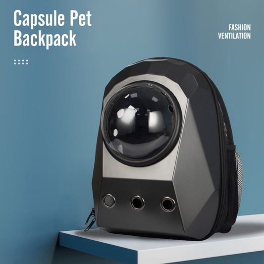 Cat Carrier Backpack – Breathable Space Capsule Bubble Window Hands-Free Travel Bag for Cats