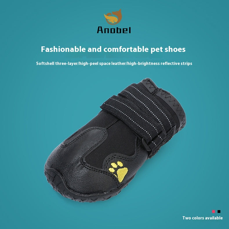 Dog waterproof boots on dog paws – secure velcro strap fit