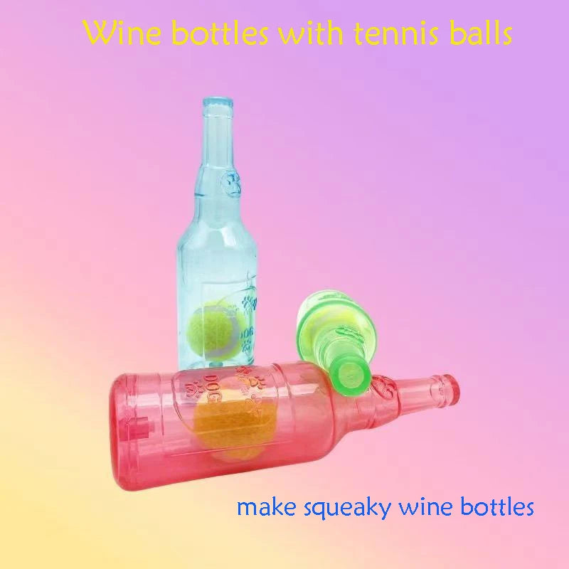 Pet Toy Dog Chew Squeaky Tennis Ball Bottle Self-Entertainment Boredom Relief Durable Chew Teething Pet Toy Interactive Dog Toy