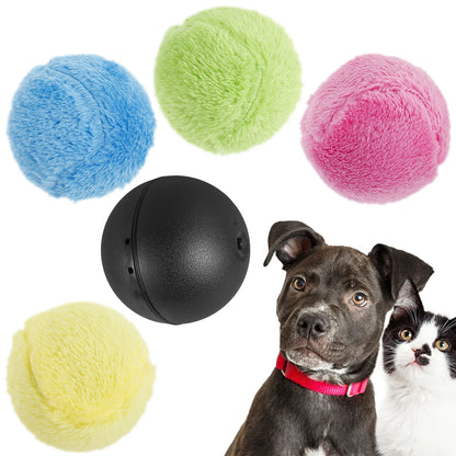 Cat Toys Balls Automatic Rolling Ball Toy Interactive Pet Electric Toy Squeaky Fluffy Plush Cat Toys Balls Indoor Home Pet Toys