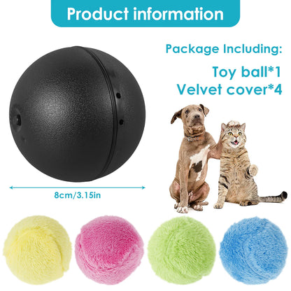 Cat Toys Balls Automatic Rolling Ball Toy Interactive Pet Electric Toy Squeaky Fluffy Plush Cat Toys Balls Indoor Home Pet Toys