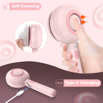 3 in 1 Cat Steam Brush, One-Click Hair Removal Brush with Steam for Cats and Dogs