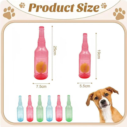 Pet Toy Dog Chew Squeaky Tennis Ball Bottle Self-Entertainment Boredom Relief Durable Chew Teething Pet Toy Interactive Dog Toy